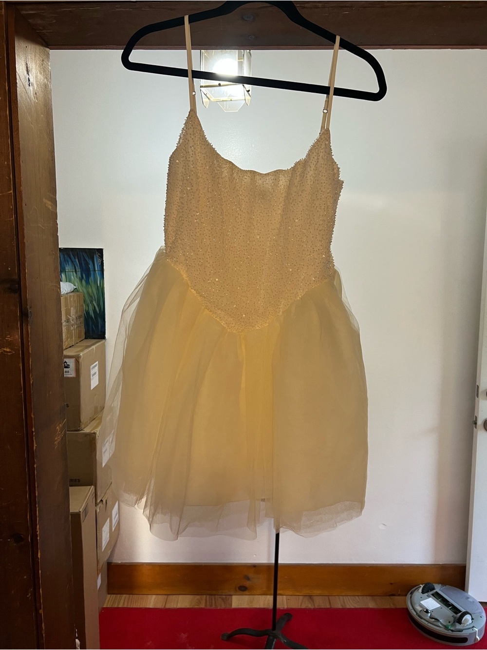 Oh Polly Ivory Beaded Mini Dress
